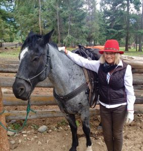 Verena Foxx and her horse, Blue.